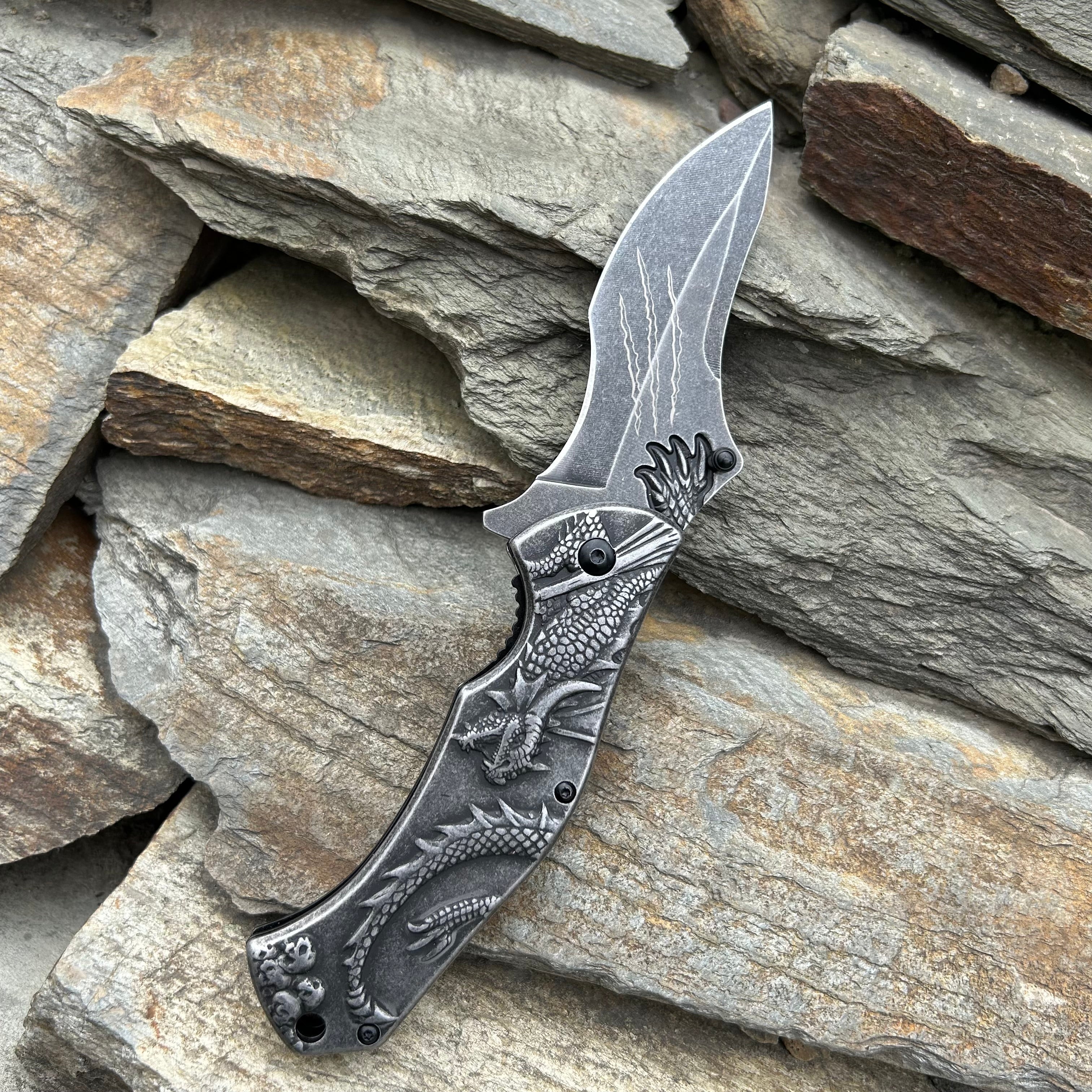 Evil Dragon Relief Folding Knife - Tophatter Daily Deals