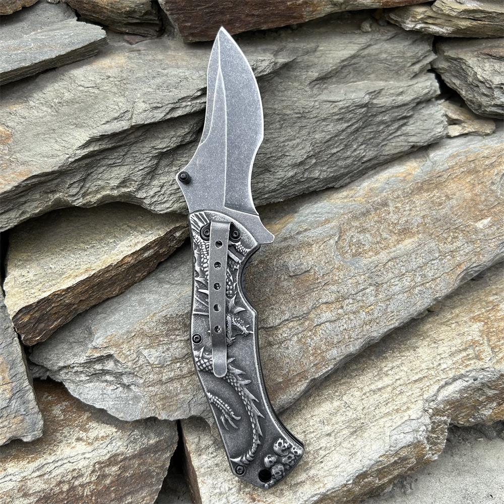 Evil Dragon Relief Folding Knife - Tophatter Daily Deals