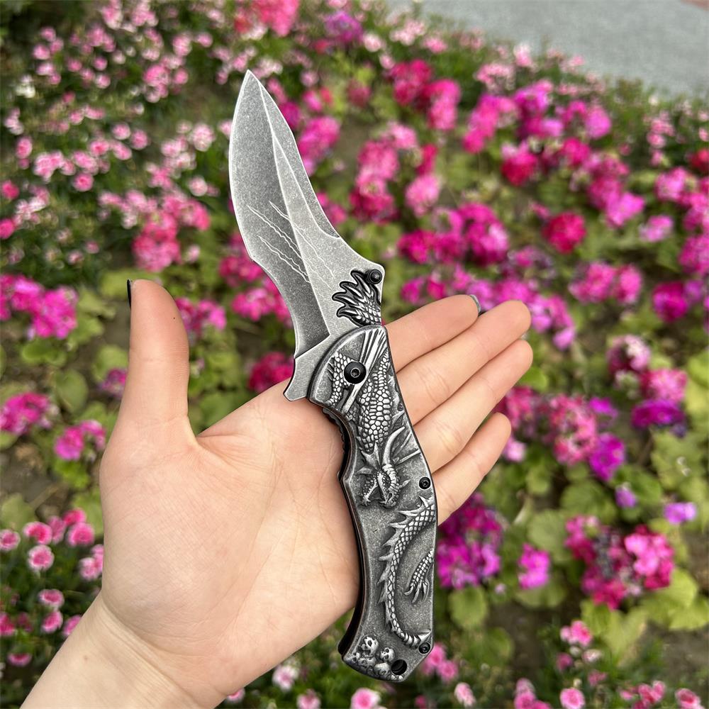 Evil Dragon Relief Folding Knife - Tophatter Daily Deals