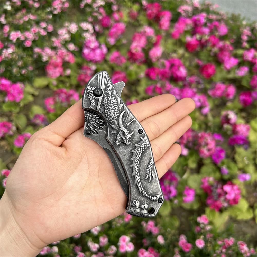 Evil Dragon Relief Folding Knife - Tophatter Daily Deals