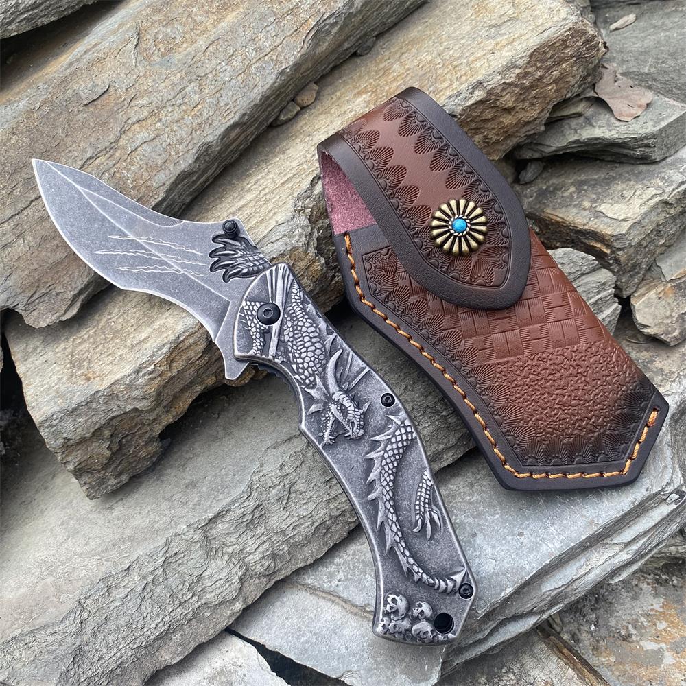 Evil Dragon Relief Folding Knife Knife & Case - Tophatter Daily Deals