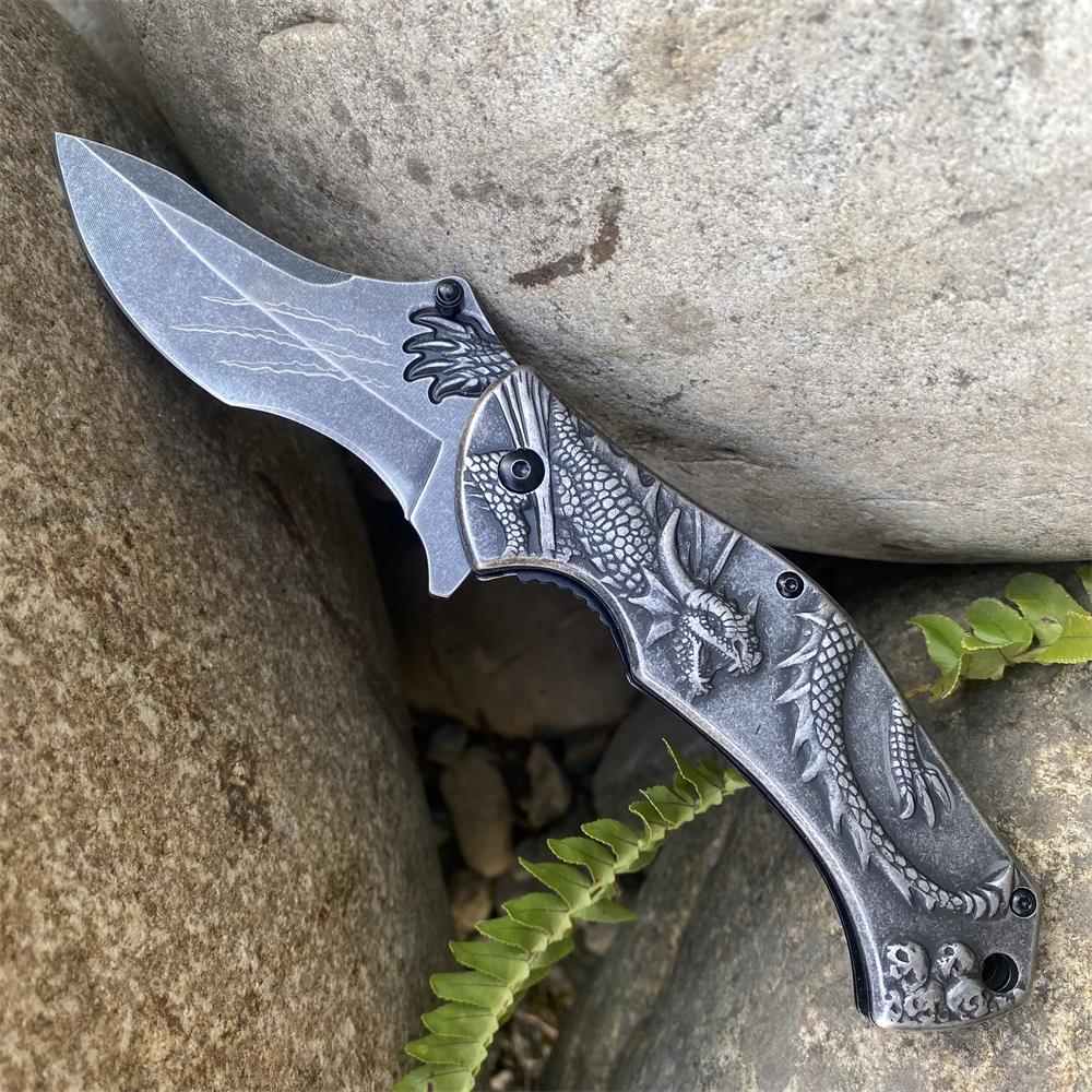 Evil Dragon Relief Folding Knife - Tophatter Daily Deals