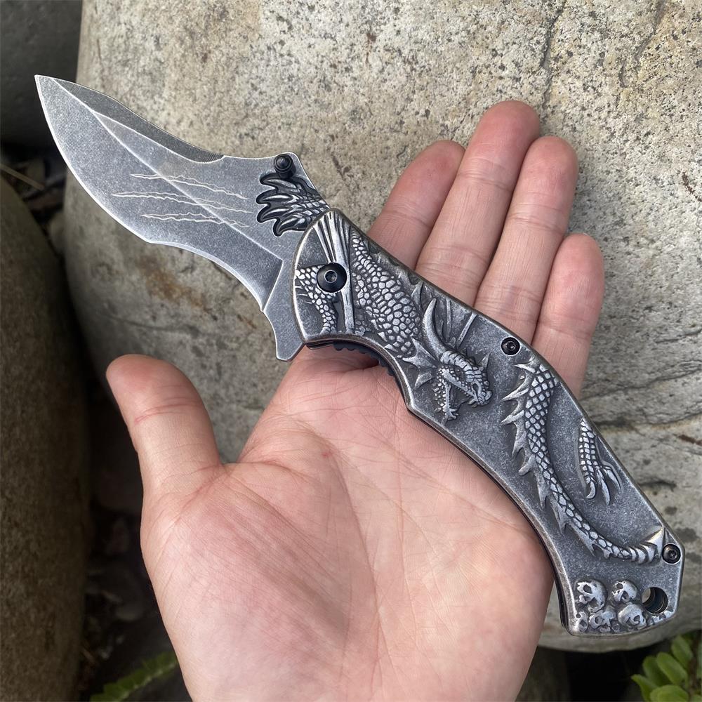Evil Dragon Relief Folding Knife - Tophatter Daily Deals
