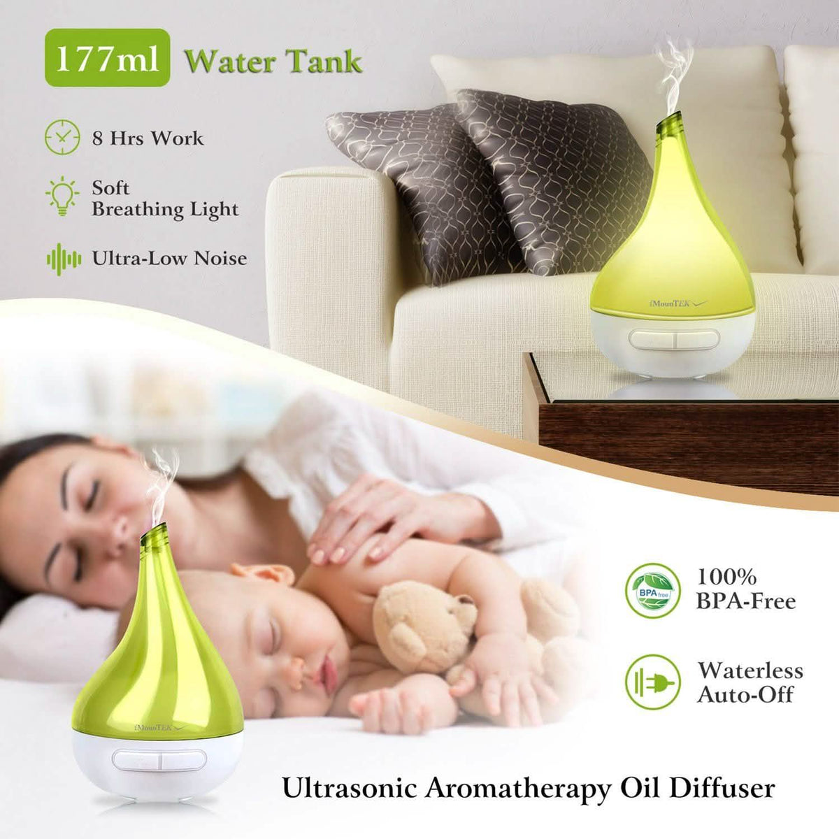 Drop-Shaped Cool Mist Humidifier Health & Wellness - Tophatter Daily Deals