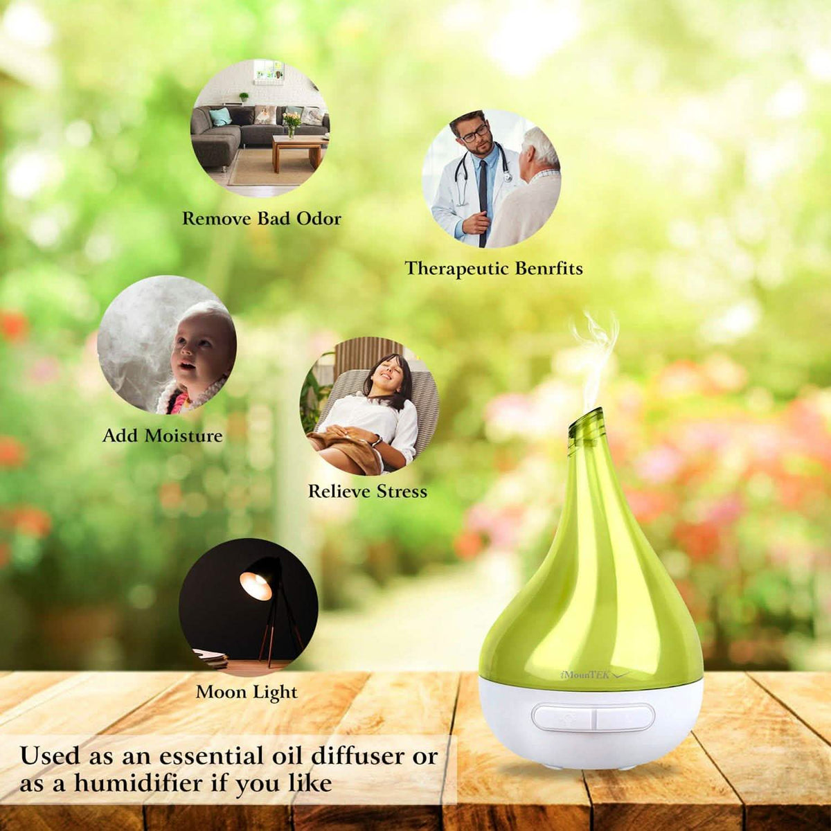 Drop-Shaped Cool Mist Humidifier Health & Wellness - Tophatter Daily Deals