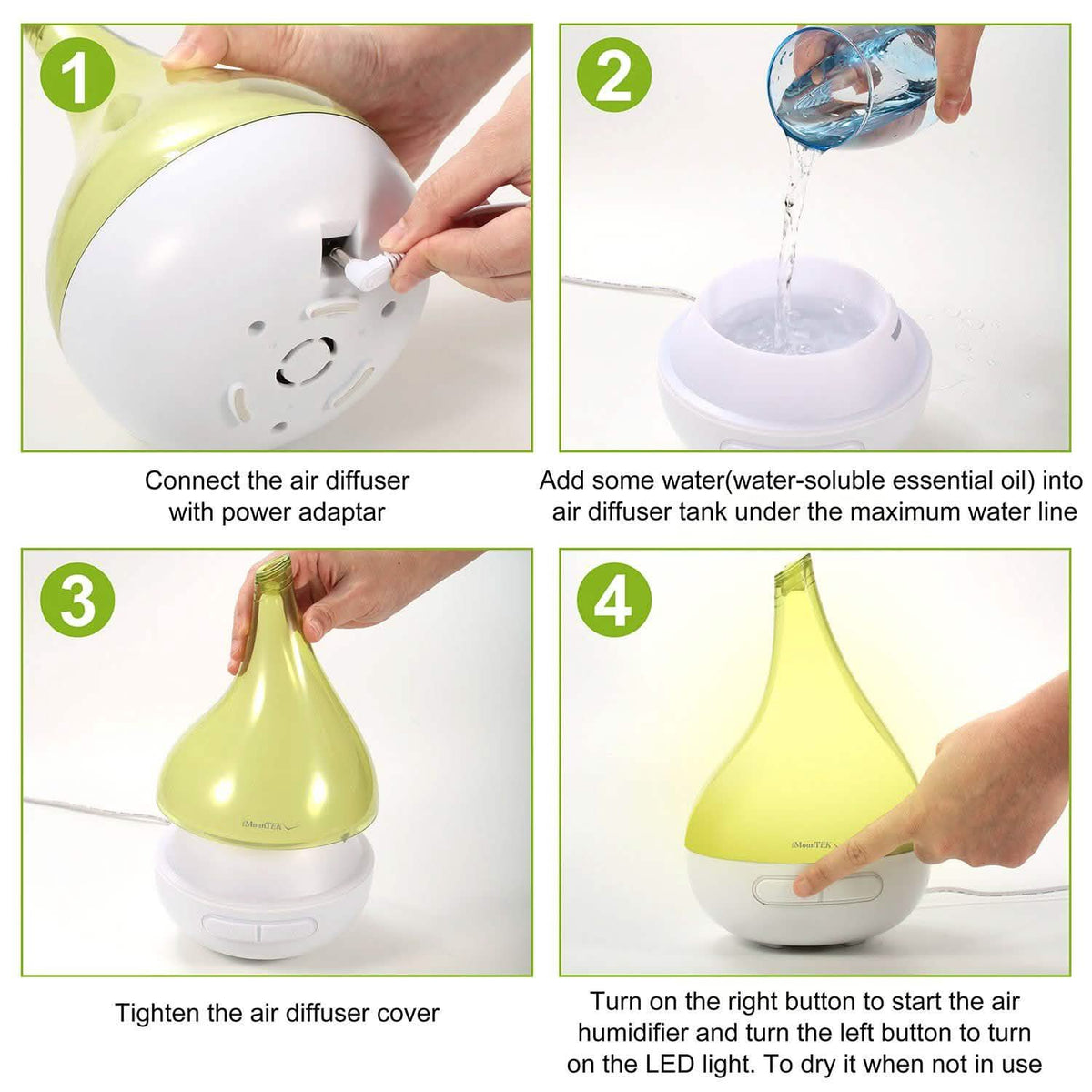 Drop-Shaped Cool Mist Humidifier Health & Wellness - Tophatter Daily Deals