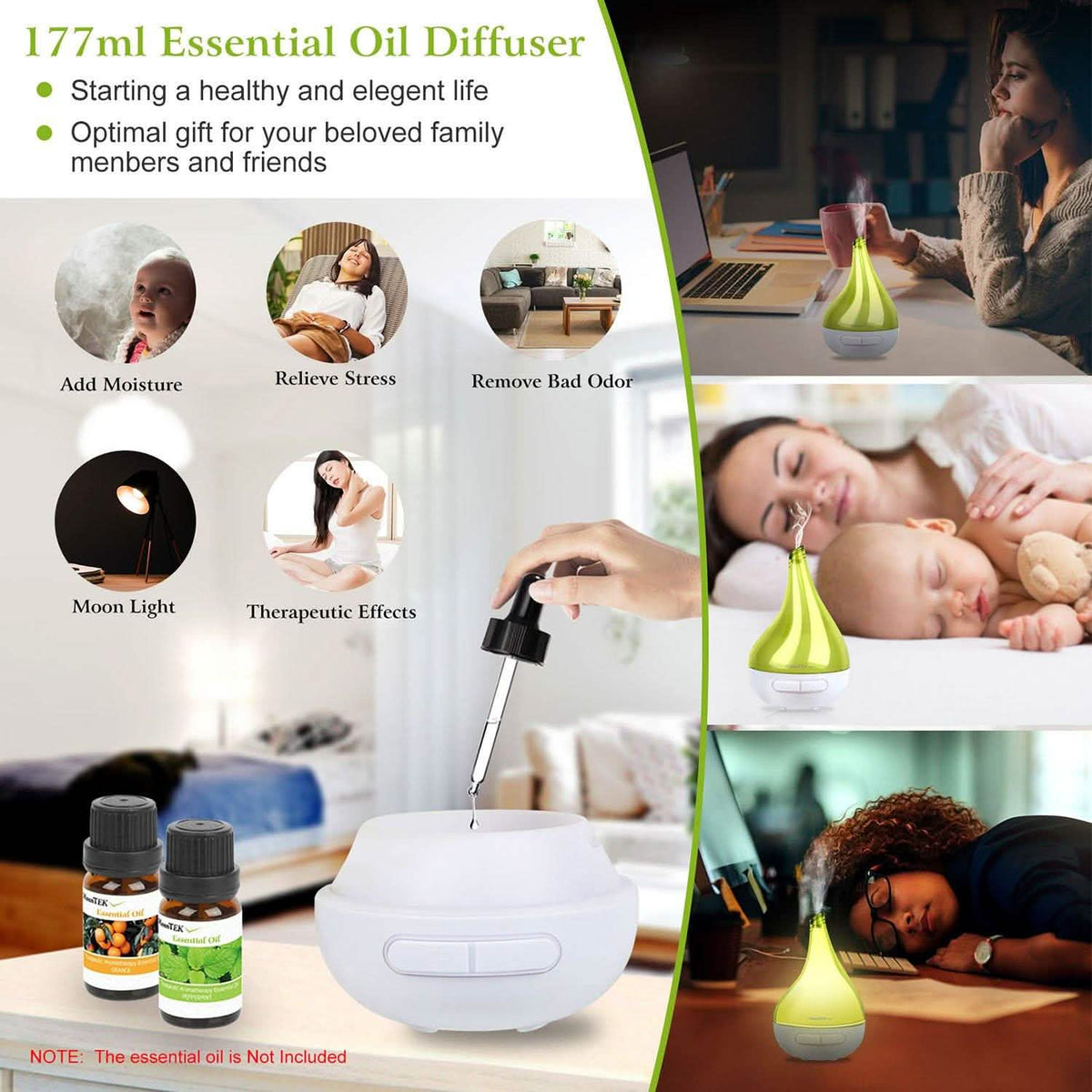 Drop-Shaped Cool Mist Humidifier Health & Wellness - Tophatter Daily Deals