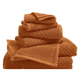 Cotton Diamond Waffle Weave Bath Towel Set - Grayson Collection 6 Piece Set Copper Bath - Tophatter Daily Deals
