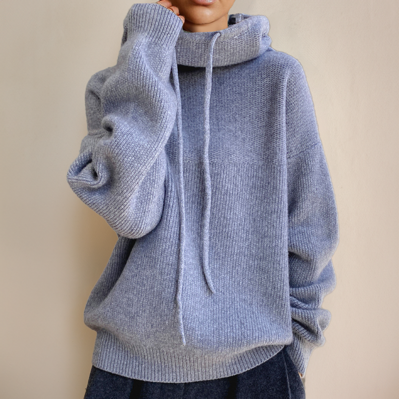 Warm Womens Oversized Hoodie - Relaxed Knit, For Everyday Blue - Tophatter Daily Deals