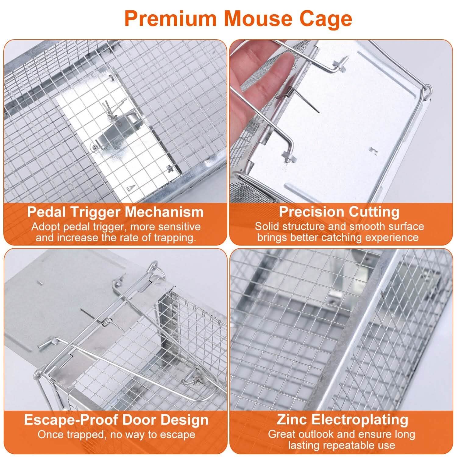 Dual Door Rat Trap Cage Humane with 2 Detachable U Shape Rod Pest Control - Tophatter Daily Deals