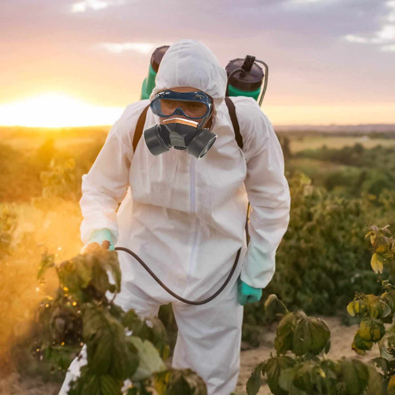 Dual Filter Cartridge Respirator Mask with Goggles Face Masks & PPE - Tophatter Daily Deals