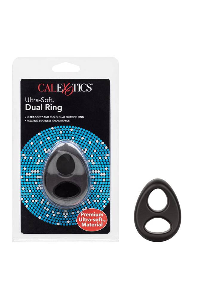 Cal Exotics - Ultra Soft Dual Cock Ring - Black Sex Toy - Tophatter Daily Deals