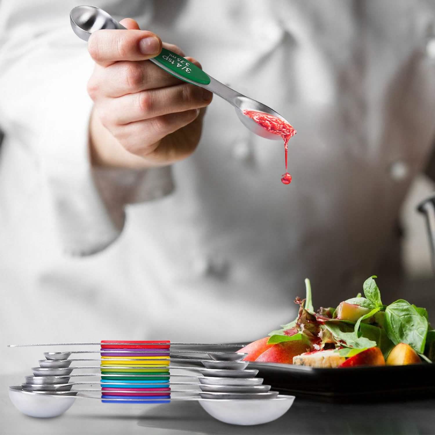 Dual Sided Magnetic Measuring Spoons Kitchen Tools & Gadgets - Tophatter Daily Deals