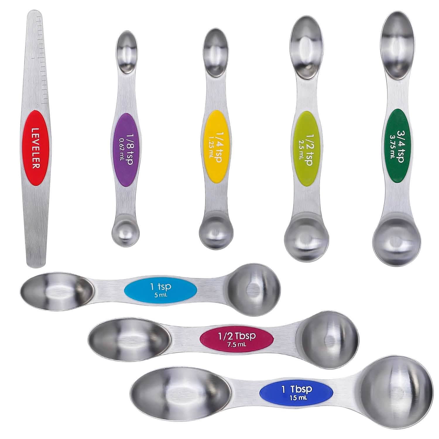 Dual Sided Magnetic Measuring Spoons Kitchen Tools & Gadgets - Tophatter Daily Deals