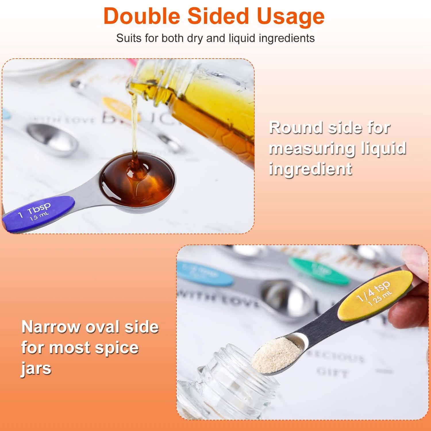 Dual Sided Magnetic Measuring Spoons Kitchen Tools & Gadgets - Tophatter Daily Deals