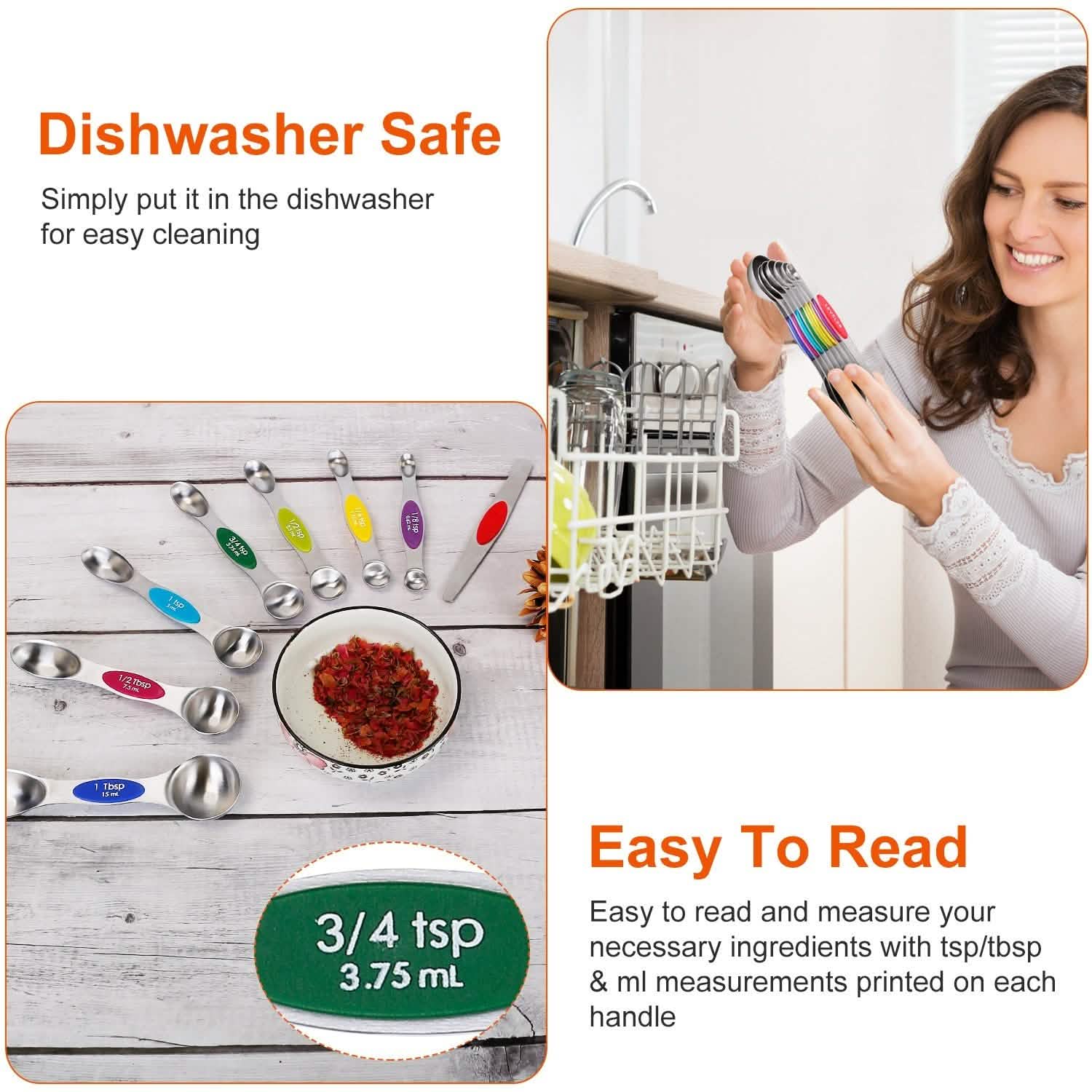 Dual Sided Magnetic Measuring Spoons Kitchen Tools & Gadgets - Tophatter Daily Deals