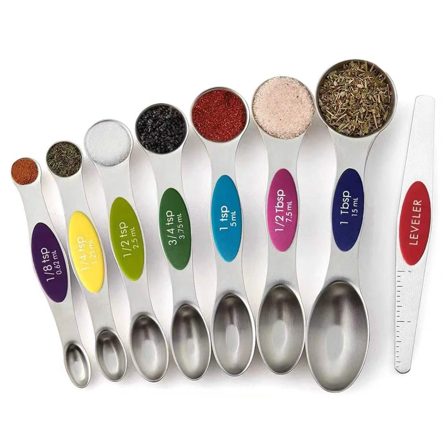 Dual Sided Magnetic Measuring Spoons Kitchen Tools & Gadgets - Tophatter Daily Deals