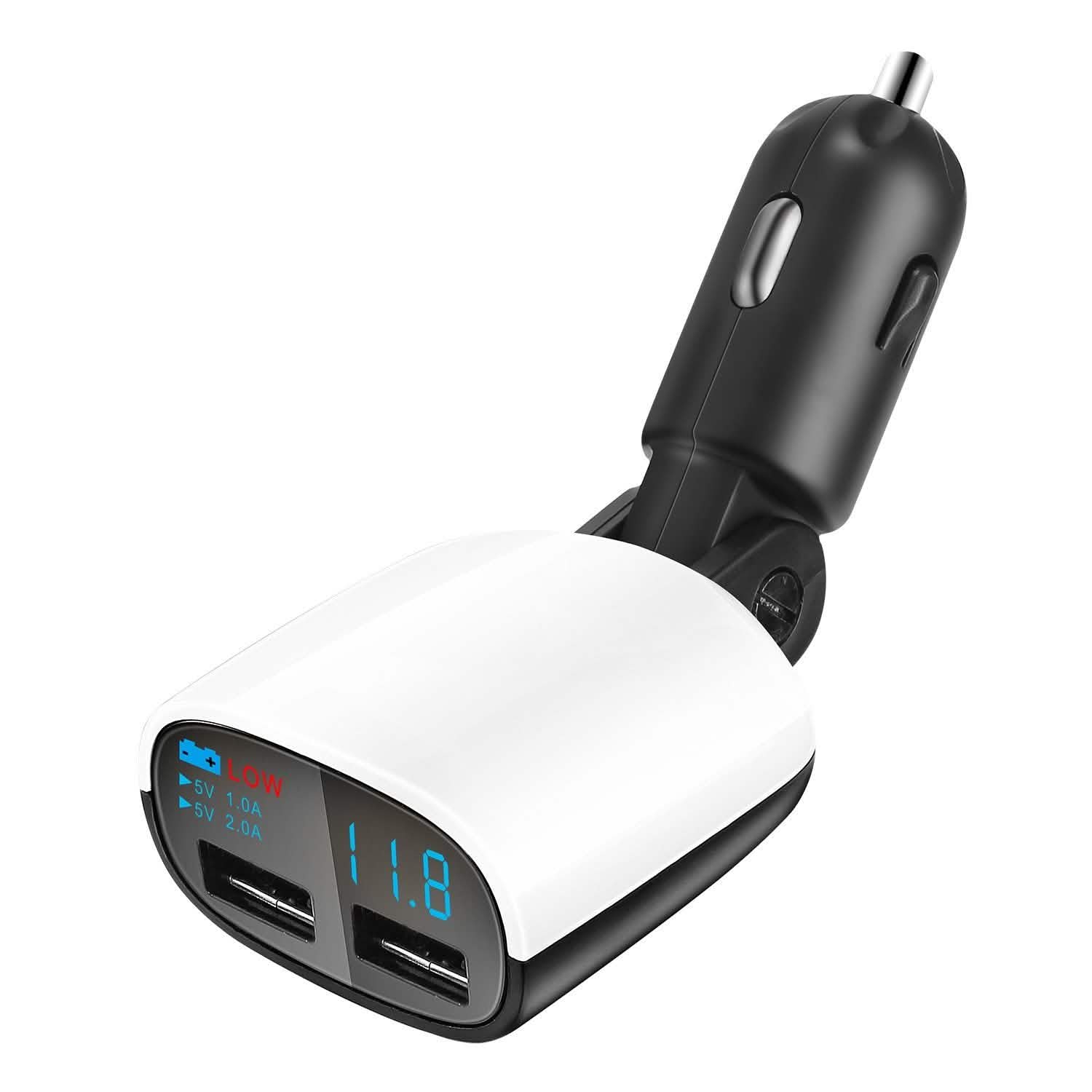 Dual USB Car Charger with Low Voltage LED Display Automotive - Tophatter Daily Deals