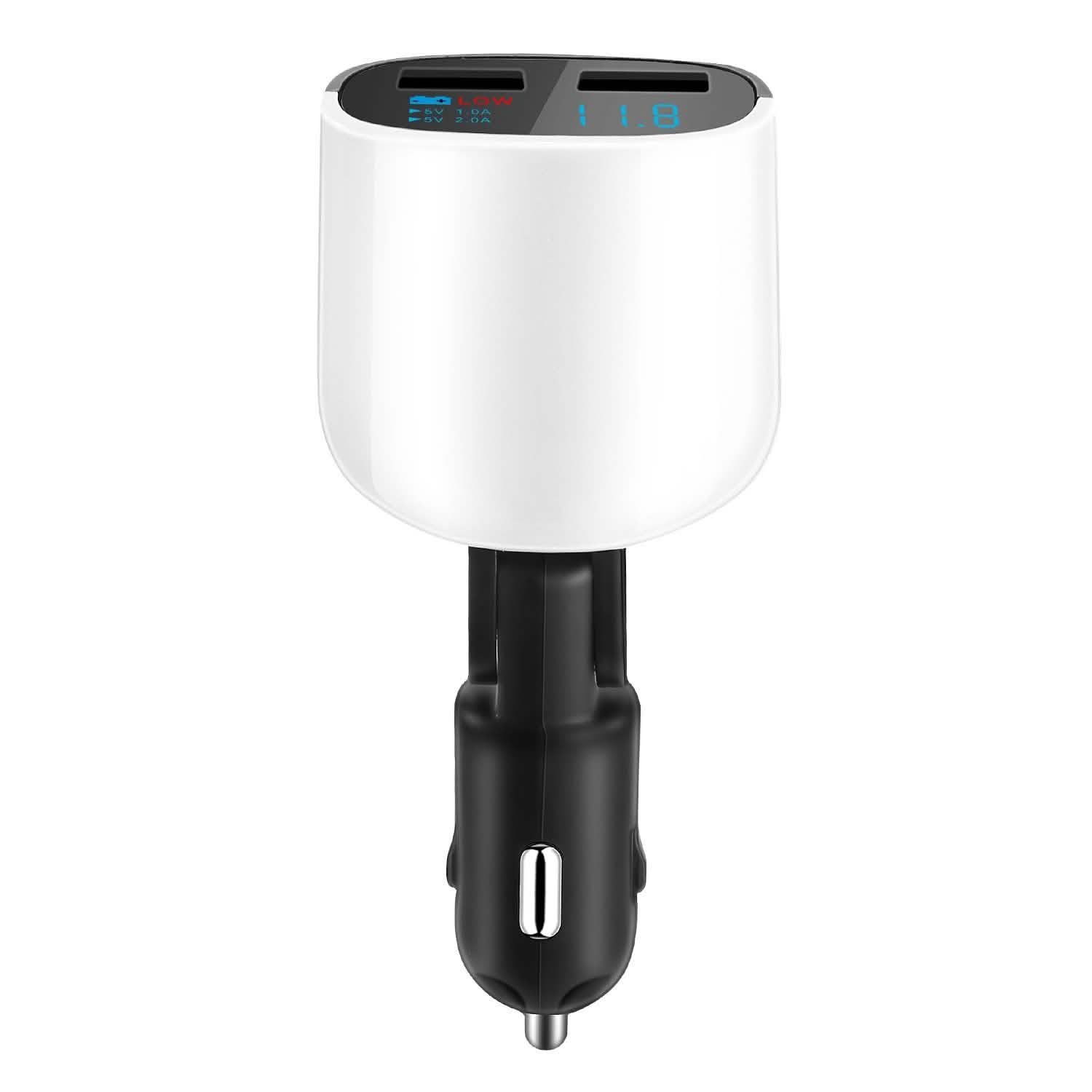 Dual USB Car Charger with Low Voltage LED Display Automotive - Tophatter Daily Deals