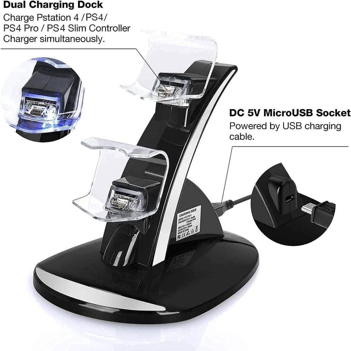 Dual USB Fast Charging Station and LED Indicator for Sony PS4 Controller Video Games & Consoles - Tophatter Daily Deals
