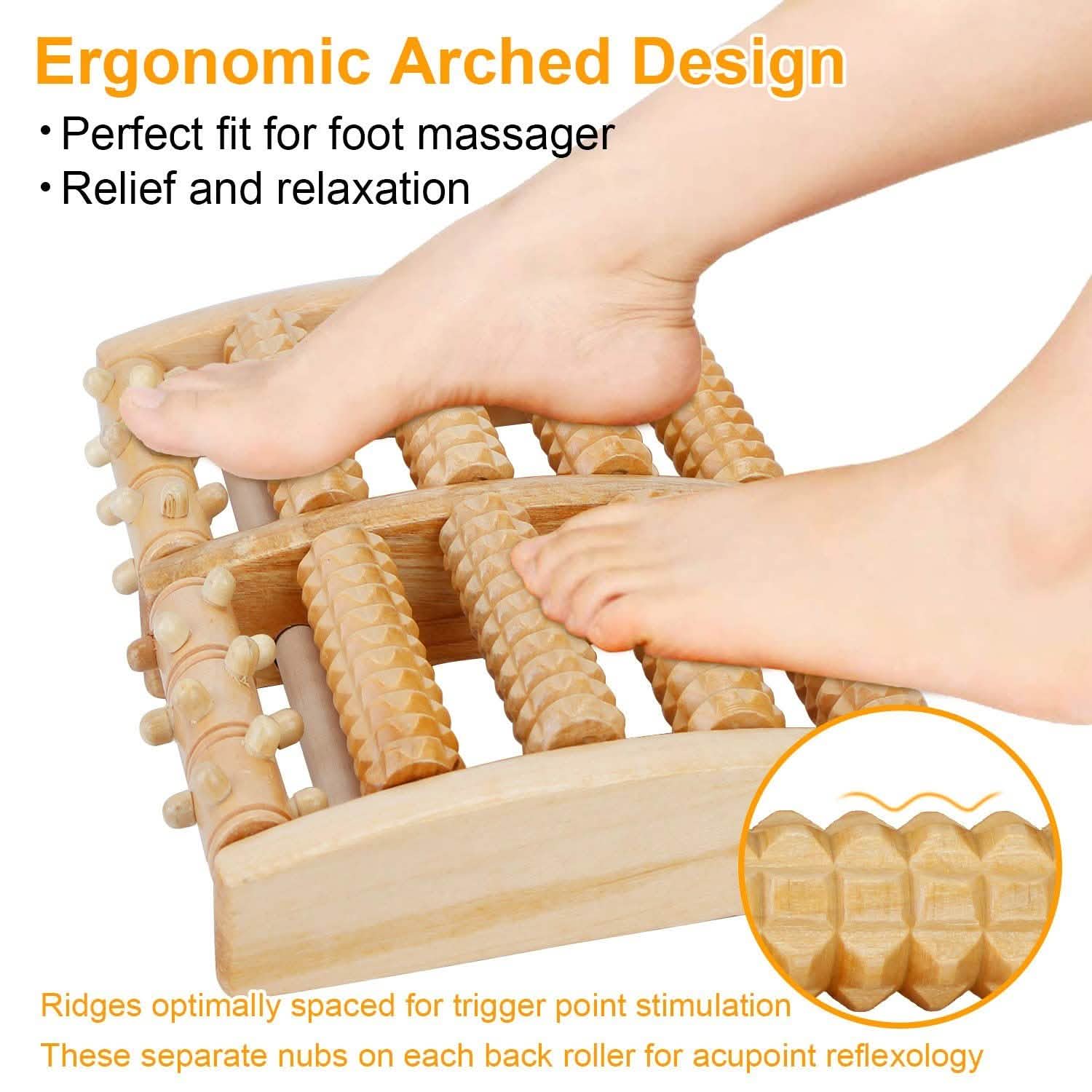 Dual Wooden Stress Relief Massage Foot Roller Acupressure Health & Wellness - Tophatter Daily Deals