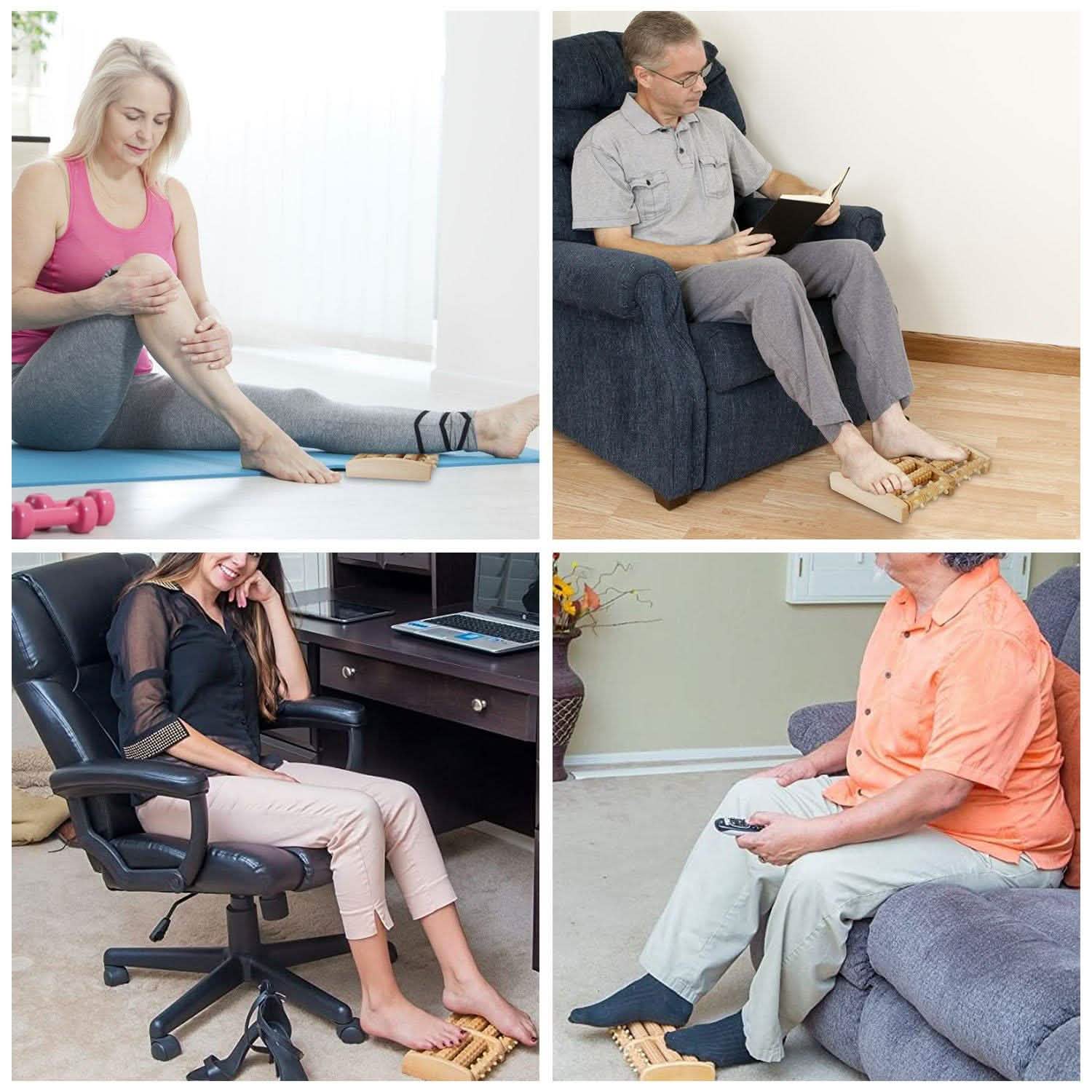 Dual Wooden Stress Relief Massage Foot Roller Acupressure Health & Wellness - Tophatter Daily Deals