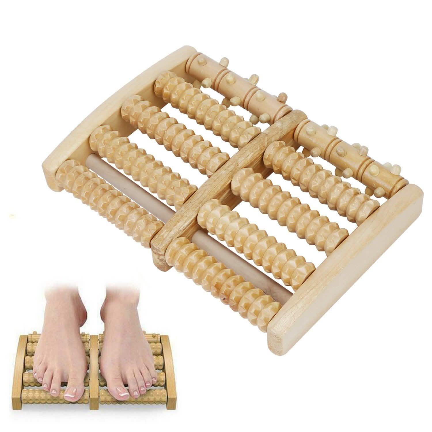 Dual Wooden Stress Relief Massage Foot Roller Acupressure Health & Wellness - Tophatter Daily Deals