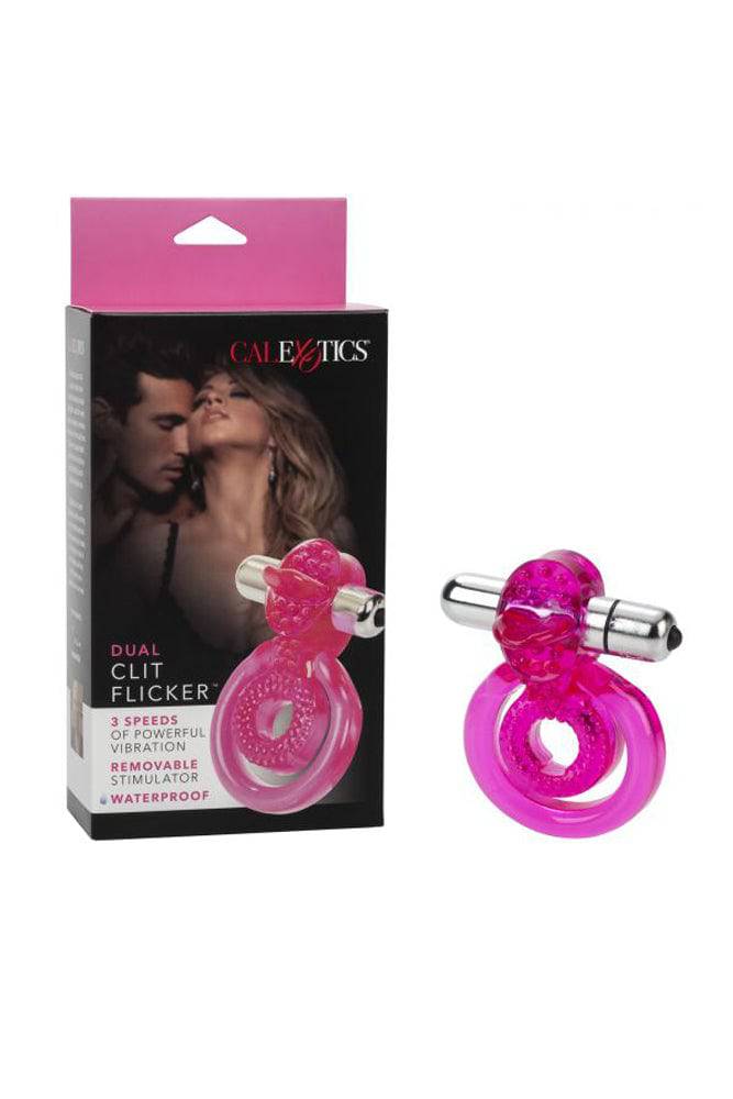 Cal Exotics - Dual Clit Flicker Cock Ring - Pink Sex Toy - Tophatter Daily Deals