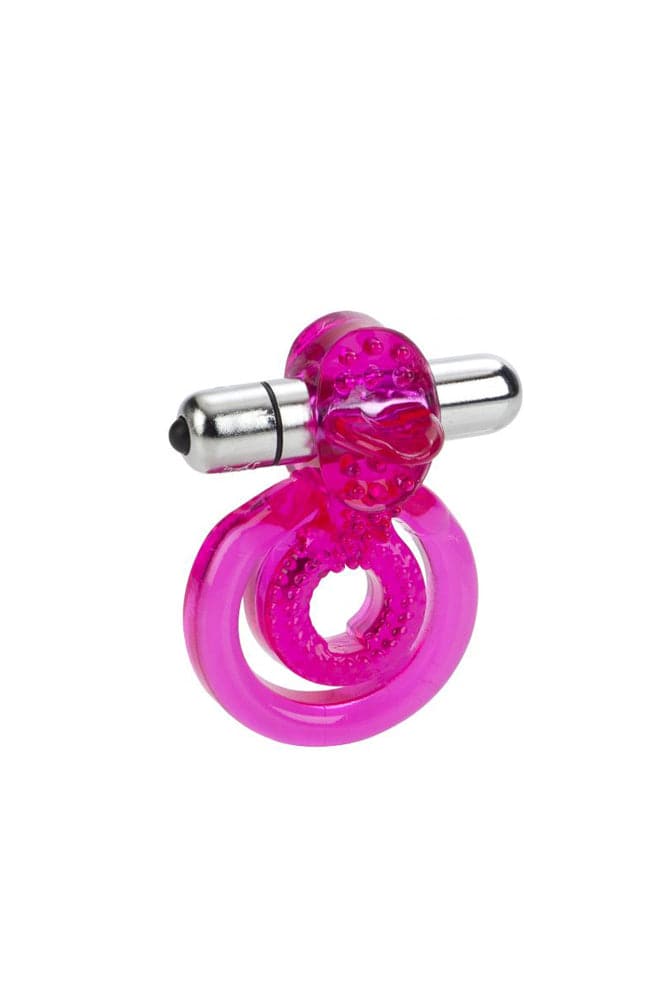 Cal Exotics - Dual Clit Flicker Cock Ring - Pink Sex Toy - Tophatter Daily Deals