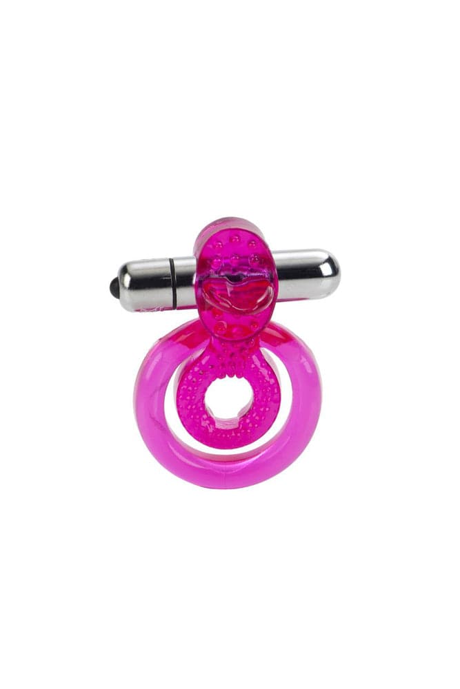 Cal Exotics - Dual Clit Flicker Cock Ring - Pink Sex Toy - Tophatter Daily Deals