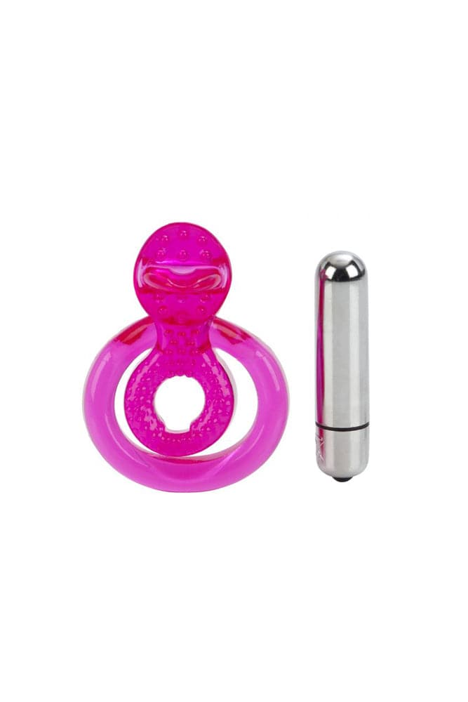 Cal Exotics - Dual Clit Flicker Cock Ring - Pink Sex Toy - Tophatter Daily Deals