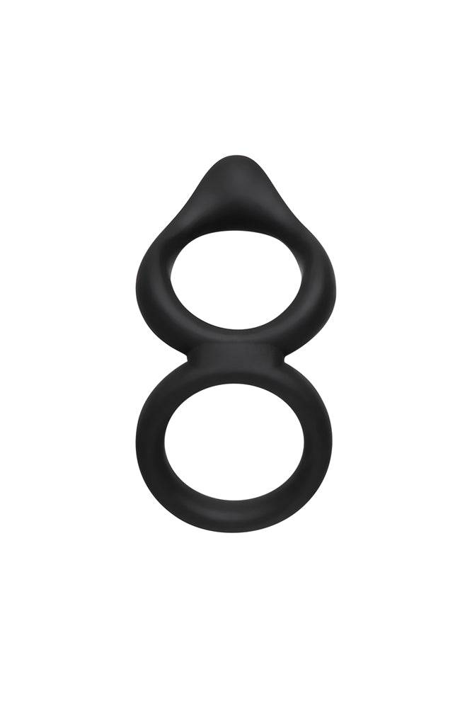 Adam & Eve - Silicone Dual Cock Ring & Clit Tickler - Black Sex Toy - Tophatter Daily Deals