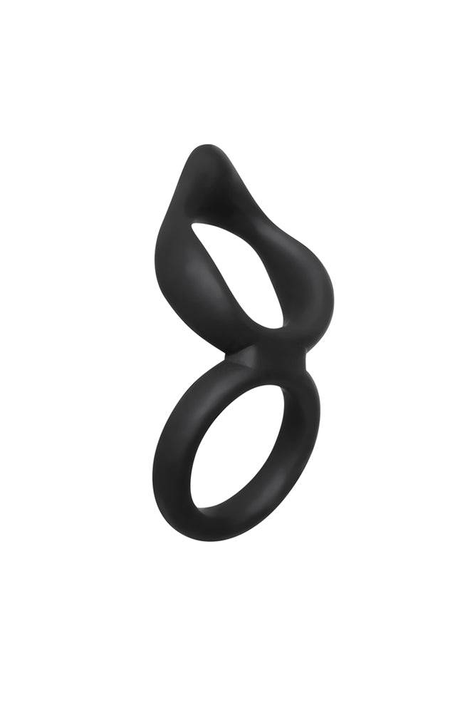 Adam & Eve - Silicone Dual Cock Ring & Clit Tickler - Black Sex Toy - Tophatter Daily Deals