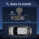 1080p Front and Cabin Dual Dash Cam - 2-Inch IPS Screen, 170 Degree Wide Angle, Loop Recording Automotive - Tophatter Daily Deals