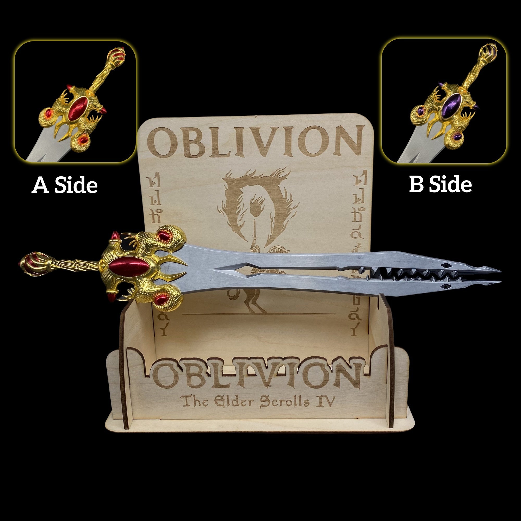 Dawnfang/Duskfang Sword Metal Replica 3 Options Dawnfang Duskfang & 3D Stand - Tophatter Daily Deals