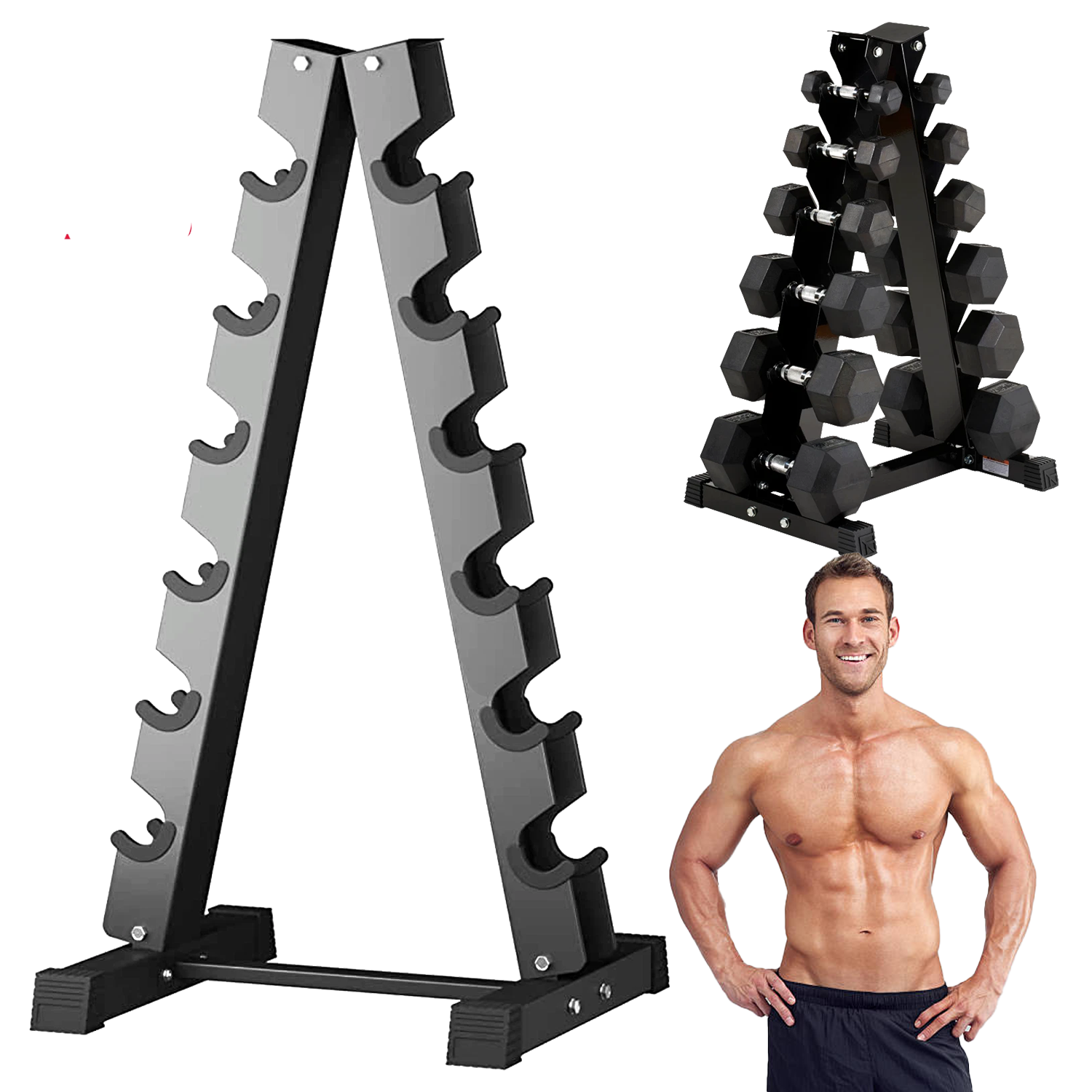 Dumbbell Weight Rack – 6 Tier Heavy Duty Stand for Home Gym Storage Dumbbell weight rack - Tophatter Daily Deals