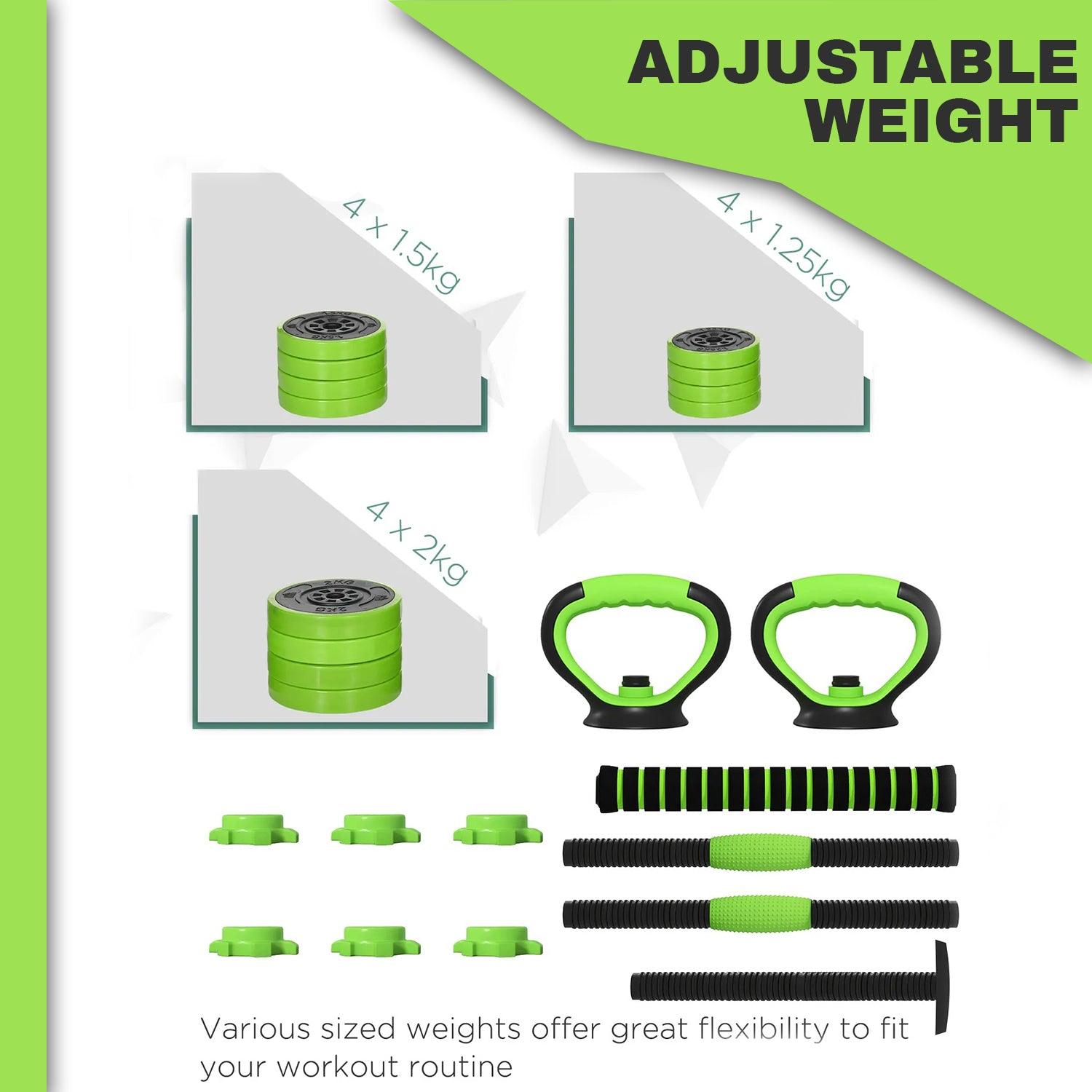 Adjustable Weight Dumbbells Set - 20 Kg Barbell set Barbell Bar Gym Weight Lifting Push Up Stand Exercise & Fitness - Tophatter Daily Deals