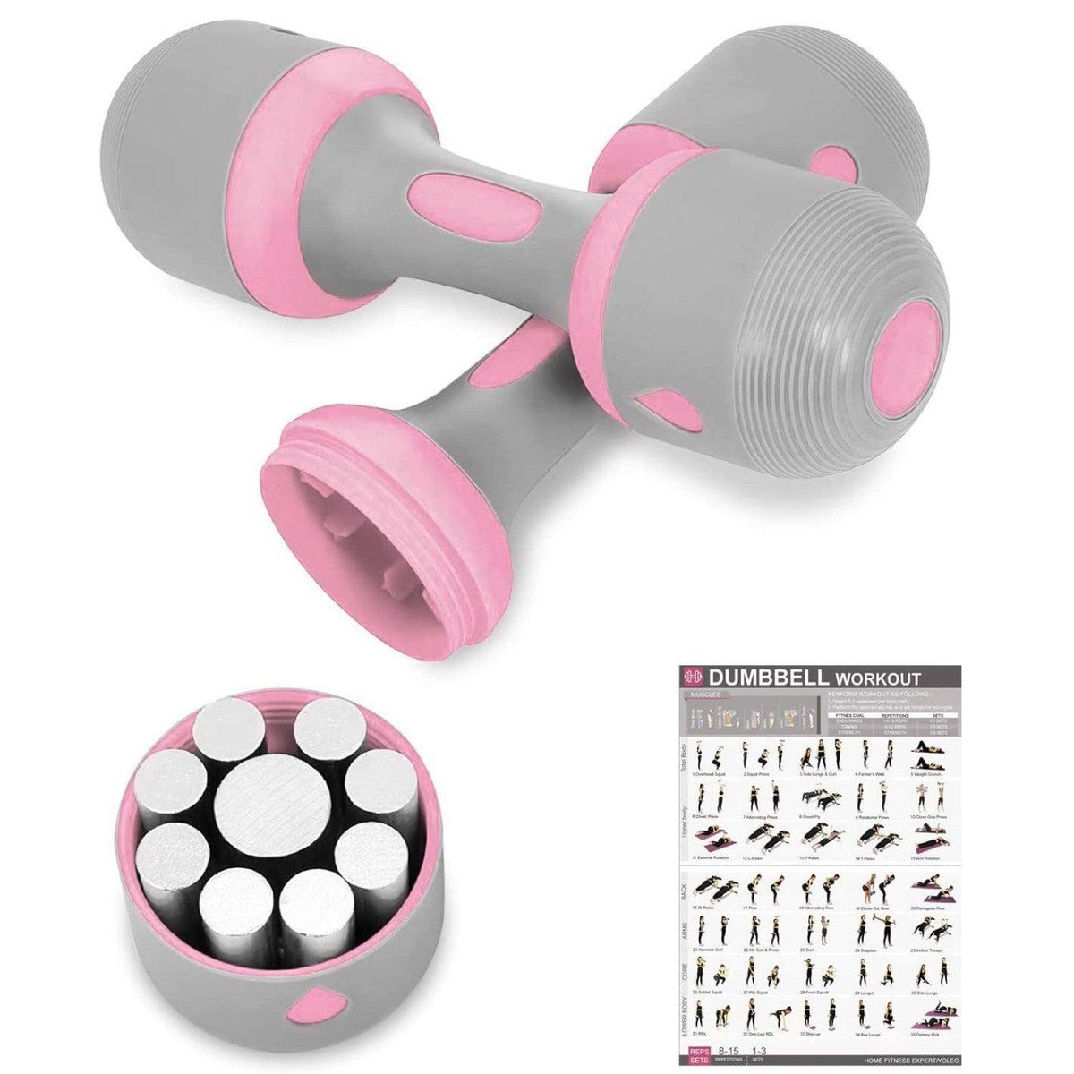 Weights Dumbbell Set - 5-IN-1 Adjustable Weights Dumbbell Set Dumbbeells - Tophatter Daily Deals