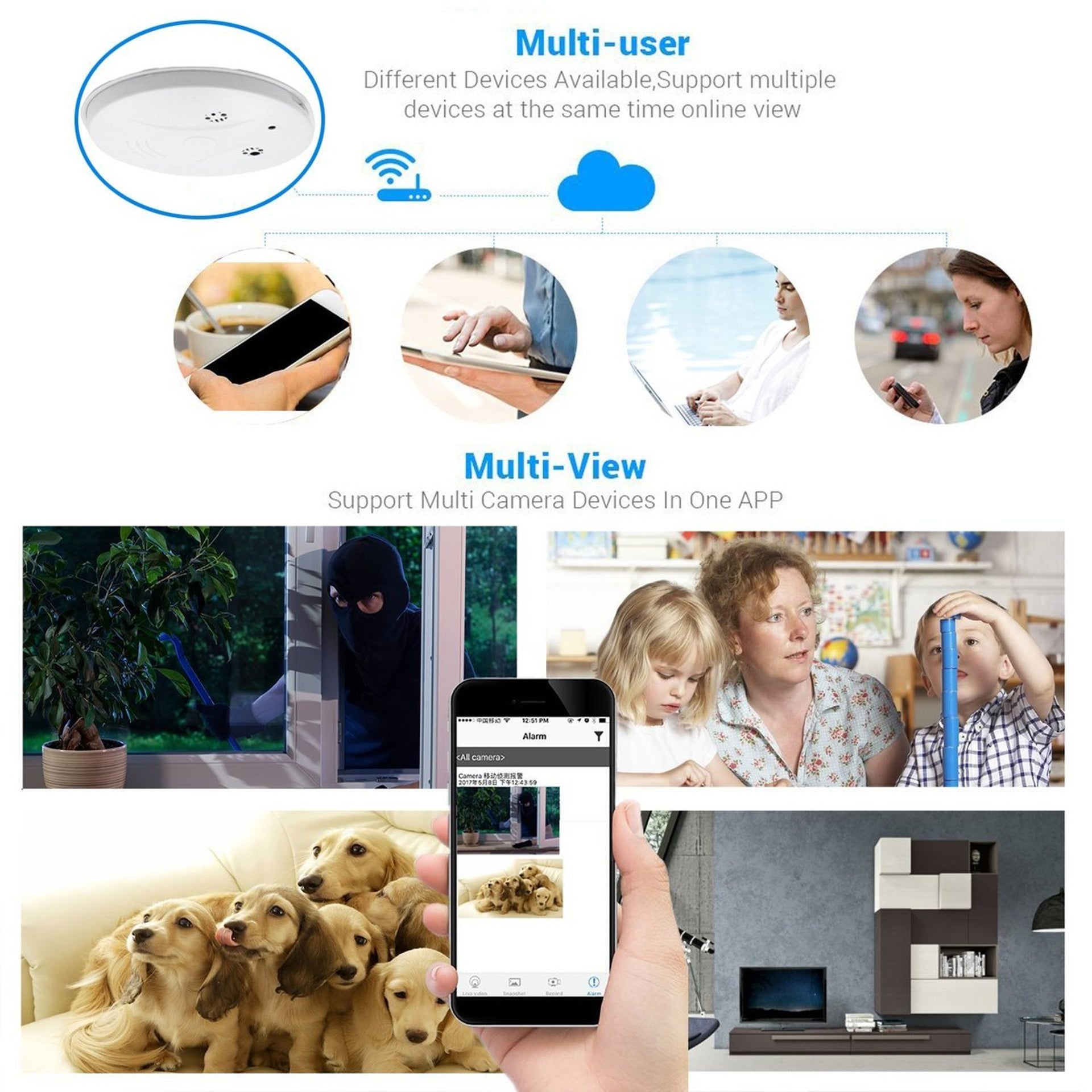 AC Power Dummy Smoke Detector Wifi plus Dvr - Tophatter Daily Deals