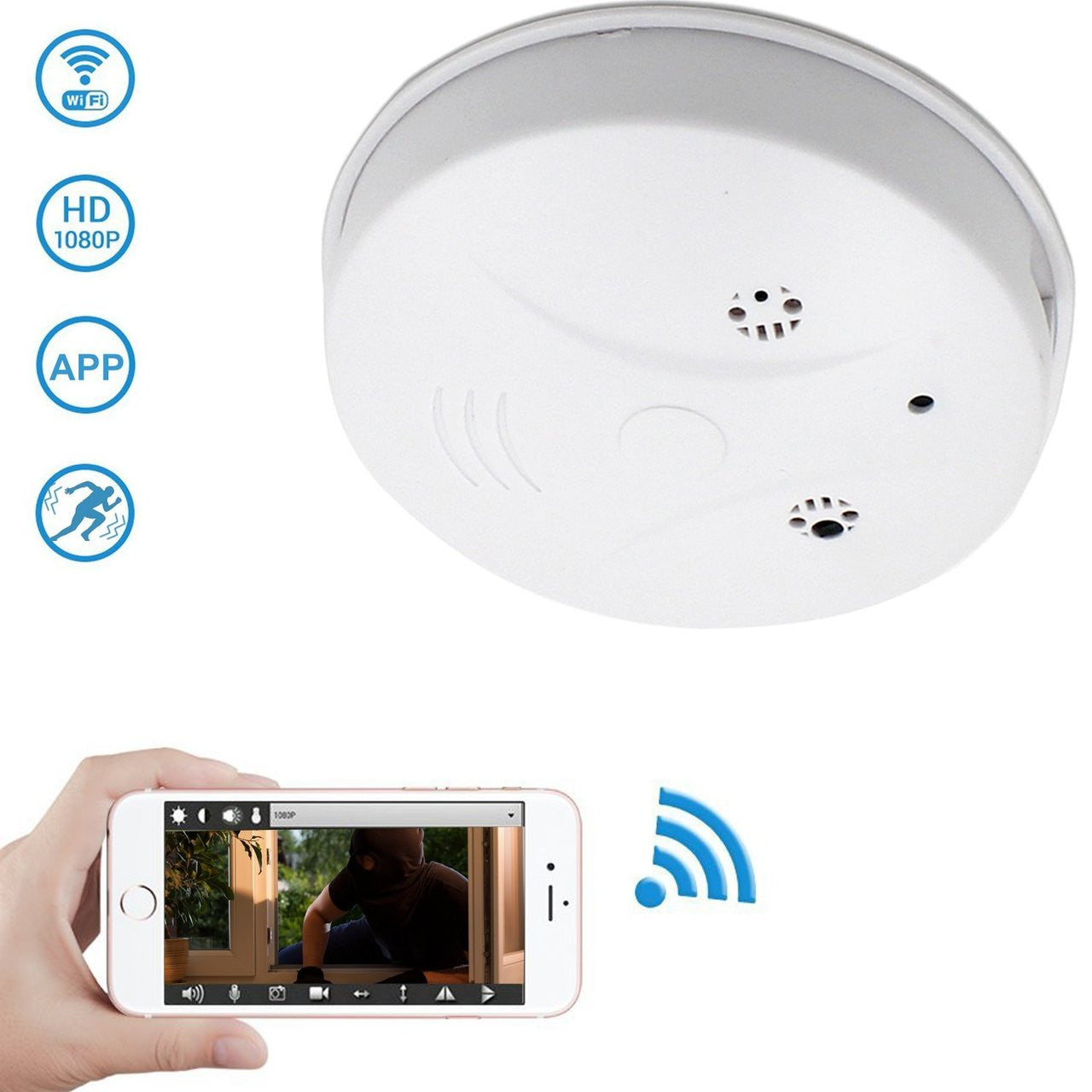 AC Power Dummy Smoke Detector Wifi plus Dvr - Tophatter Daily Deals