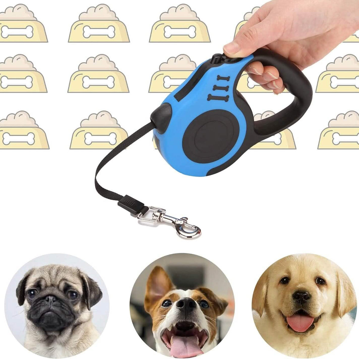 Durable Double Switch Retractable Pet Leash Pet Leashes & Harnesses - Tophatter Daily Deals