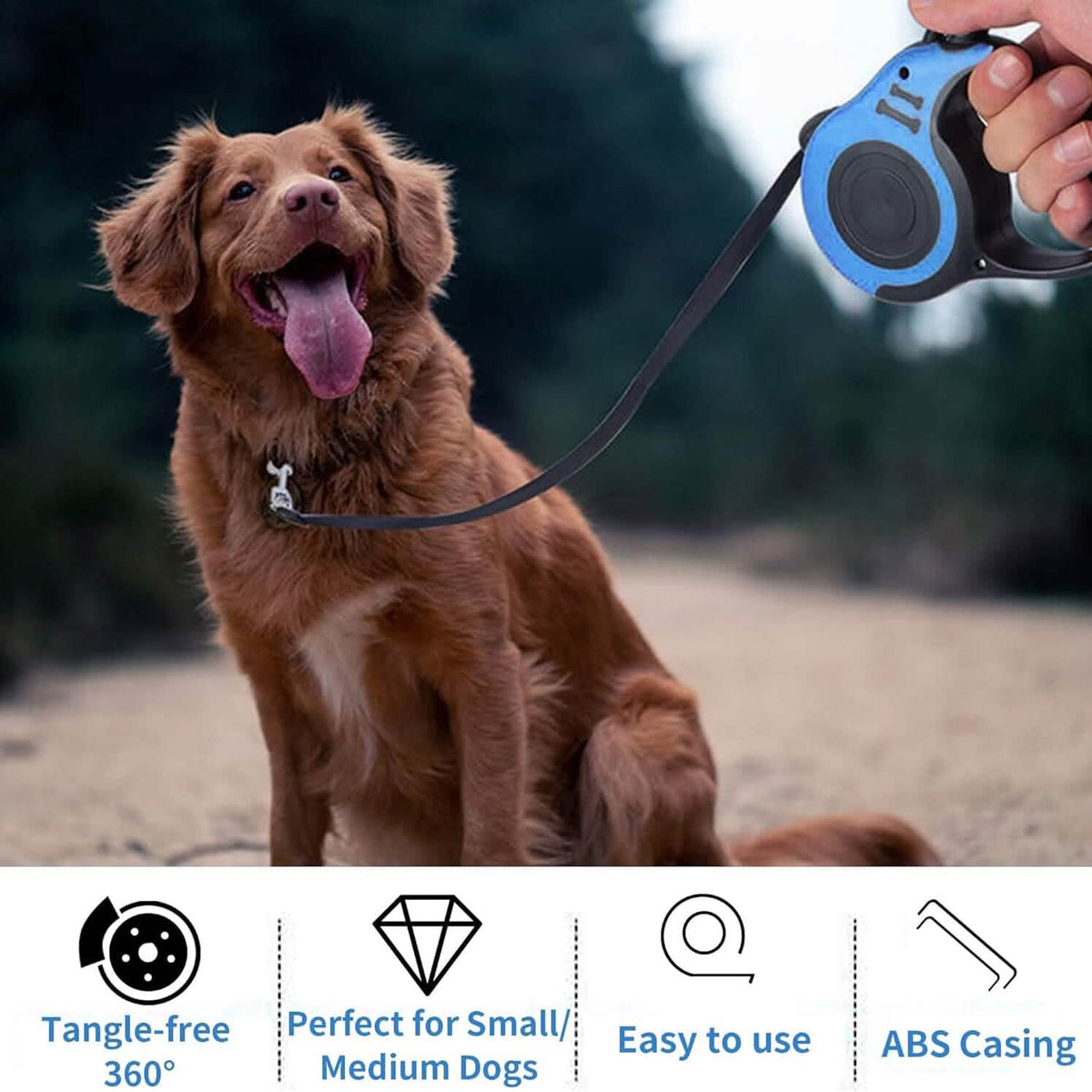 Durable Double Switch Retractable Pet Leash Pet Leashes & Harnesses - Tophatter Daily Deals