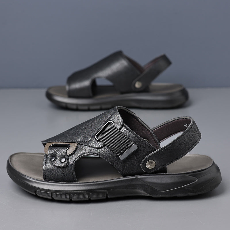 Durable Non-Slip Leather Men Sandals Men Sandals - Tophatter Daily Deals