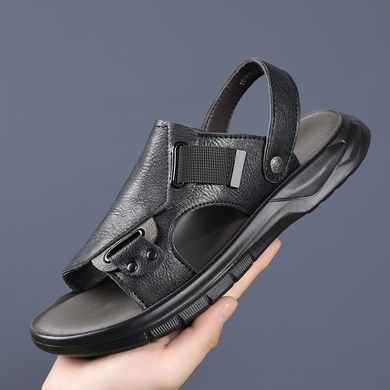 Durable Non-Slip Leather Men Sandals Men Sandals - Tophatter Daily Deals