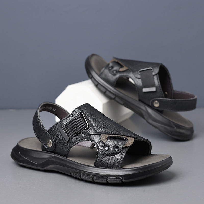 Durable Non-Slip Leather Men Sandals Men Sandals - Tophatter Daily Deals