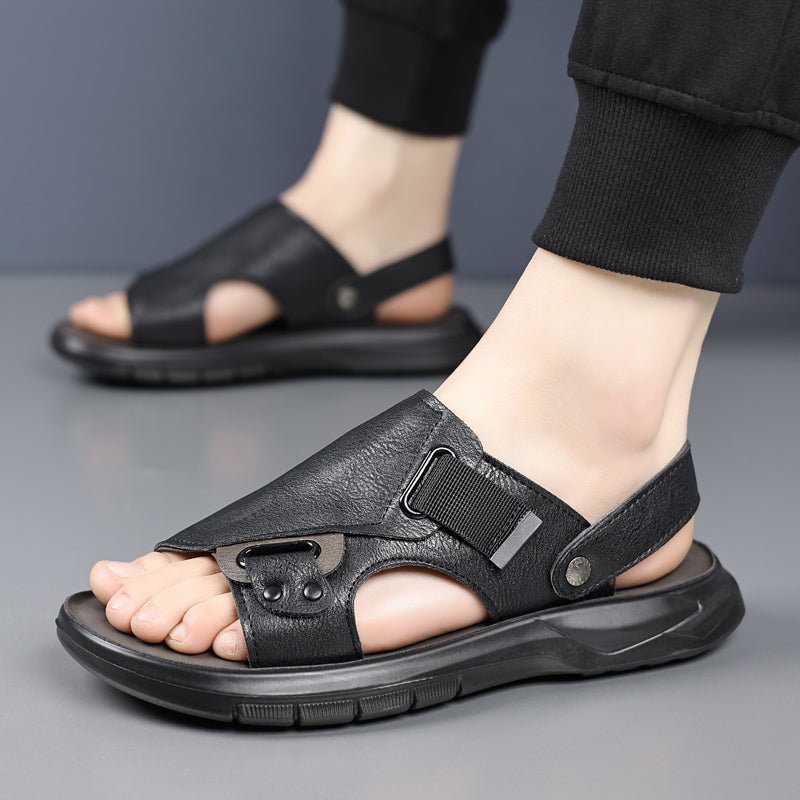 Durable Non-Slip Leather Men Sandals Men Sandals - Tophatter Daily Deals