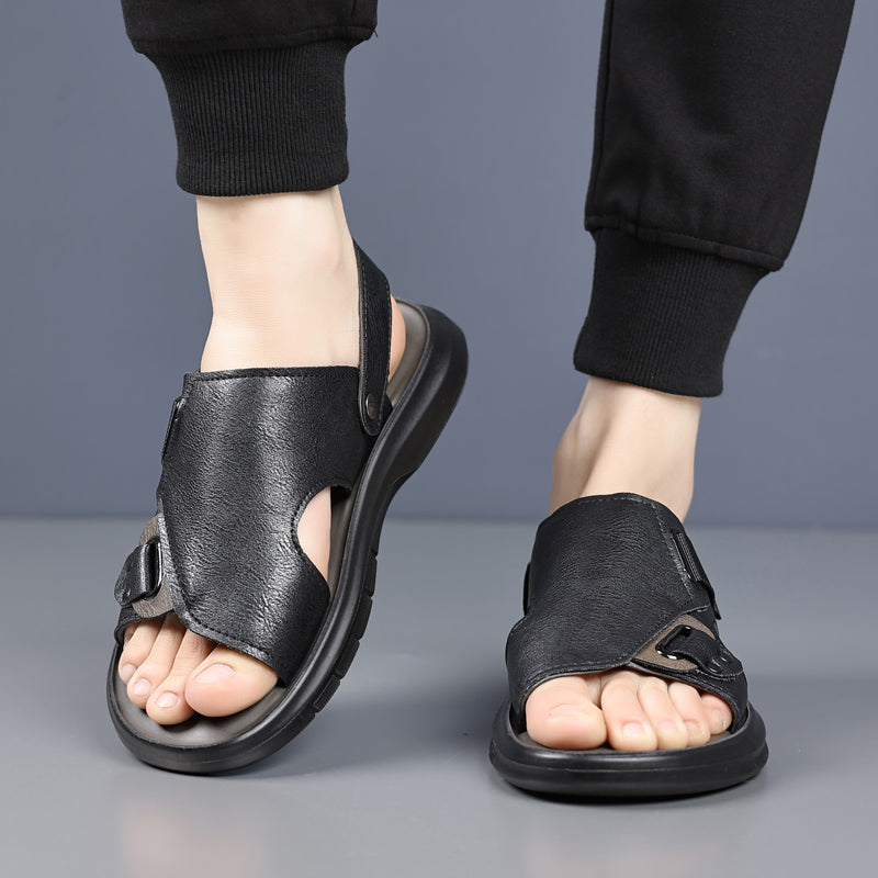 Durable Non-Slip Leather Men Sandals Men Sandals - Tophatter Daily Deals