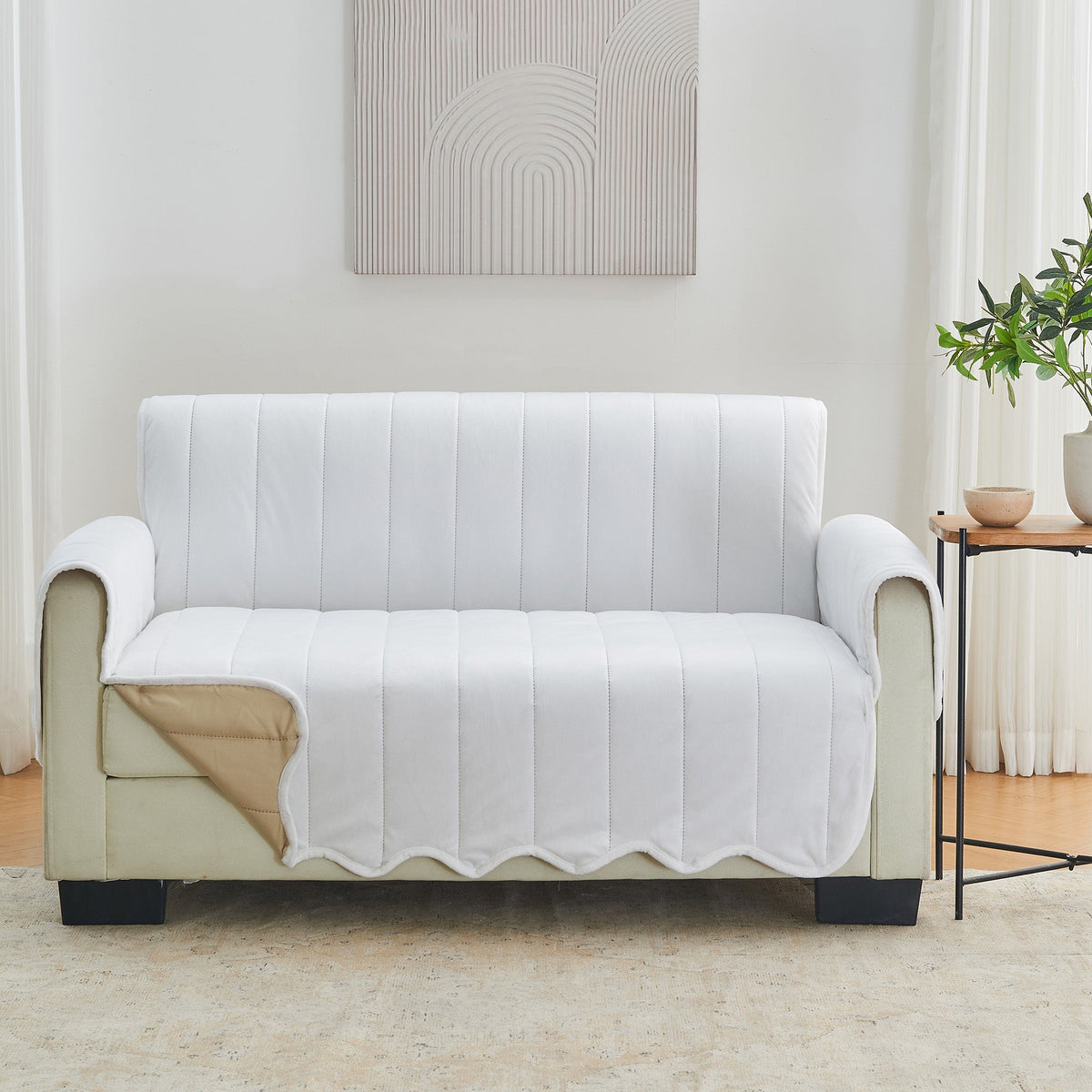 Velvet Furniture Protectors - Velvet Collection Loveseat White Furniture & Decor - Tophatter Daily Deals