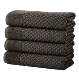 Cotton Diamond Waffle Weave Bath Towel Set - Grayson Collection Bath Towel (Pack of 4) Midnight Bath - Tophatter Daily Deals