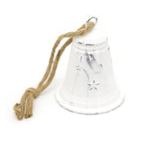 White Metal Christmas Bell Rustic Tree Decorations | Embossed Xmas Hanging Bell | Festive Jingle Bell Hanging Decorations Tree Decoration - Tophatter Daily Deals
